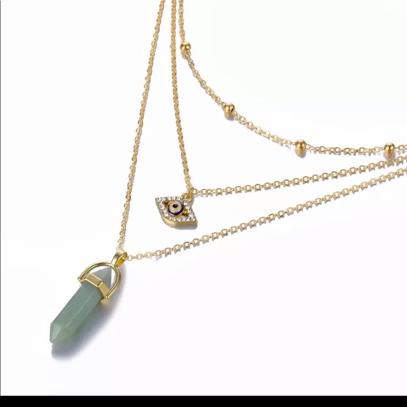 🧿Boho style multilayer evil eye 🧿 necklace - Picture 3 of 3